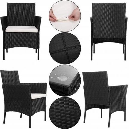 Ehokery Zestaw Mebli Ogrodowych Komplet Stolik Fotele Technorattan Na Taras Balkon 5902340328446 - zdjęcie 2
