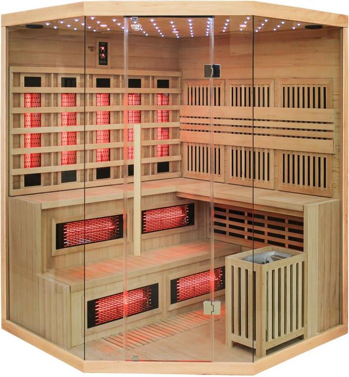 Zdjęcie Hydro San Sauna Kombo Infrared/Fińska Moss2 Z Piecem 8Kw 5-6 Osobowa 200x200cm 2w1 - Żyrardów