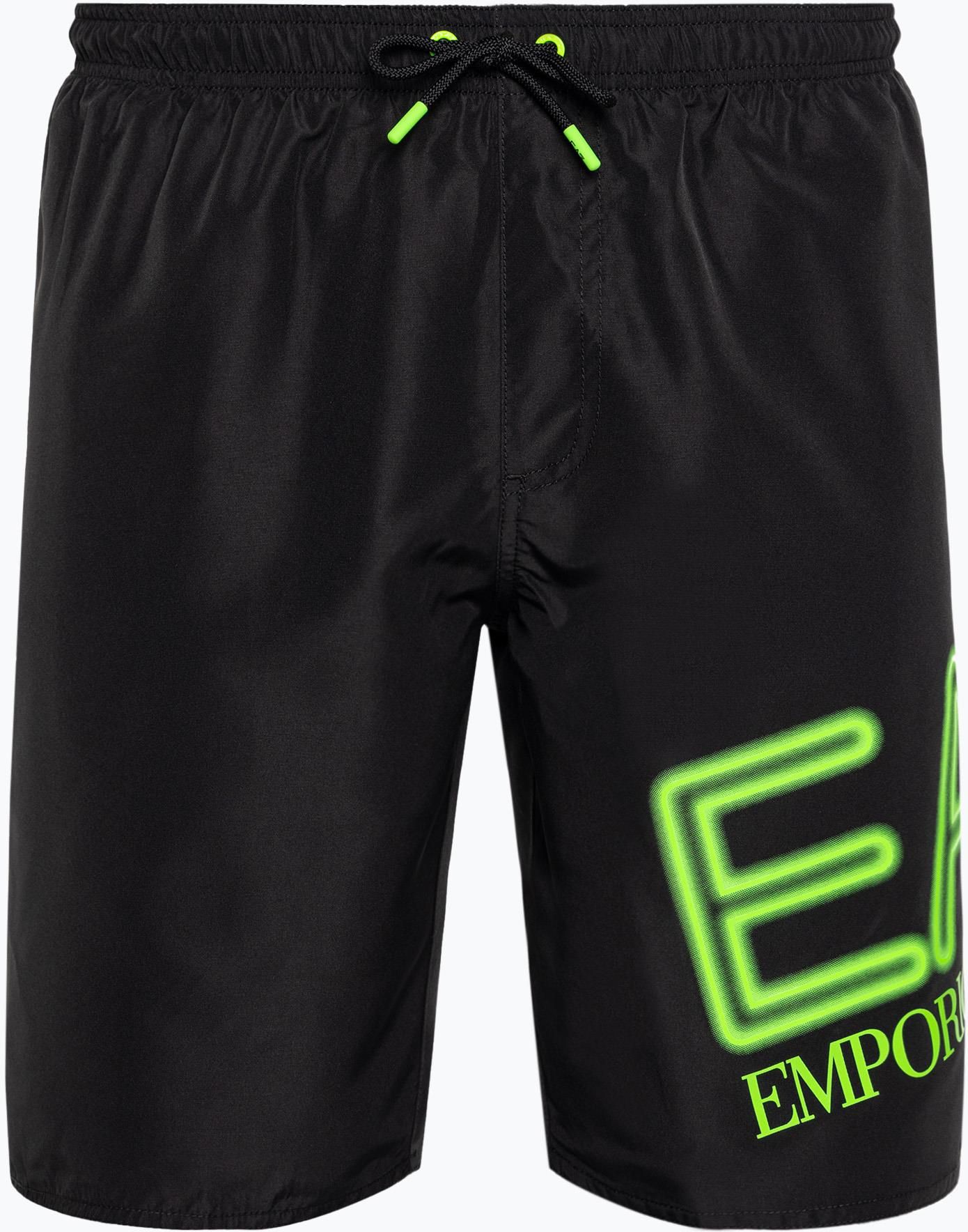 Zdjęcie Szorty kąpielowe męskie EA7 Emporio Armani Water Sport Logo Bermuda nero/fluo lime | WYSYŁKA W 24H | 30 DNI NA ZWROT - Józefów
