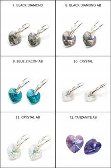 Coral Jewelry Srebrne Kolczyki Z Kryształami Swarovski Serca 10 - zdjęcie 3