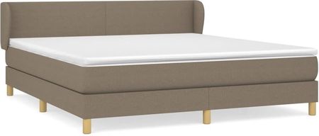 vidaXL Łóżko kontynentalne z materacem taupe tkanina 180x200 cm (3126665) - zdjęcie 3
