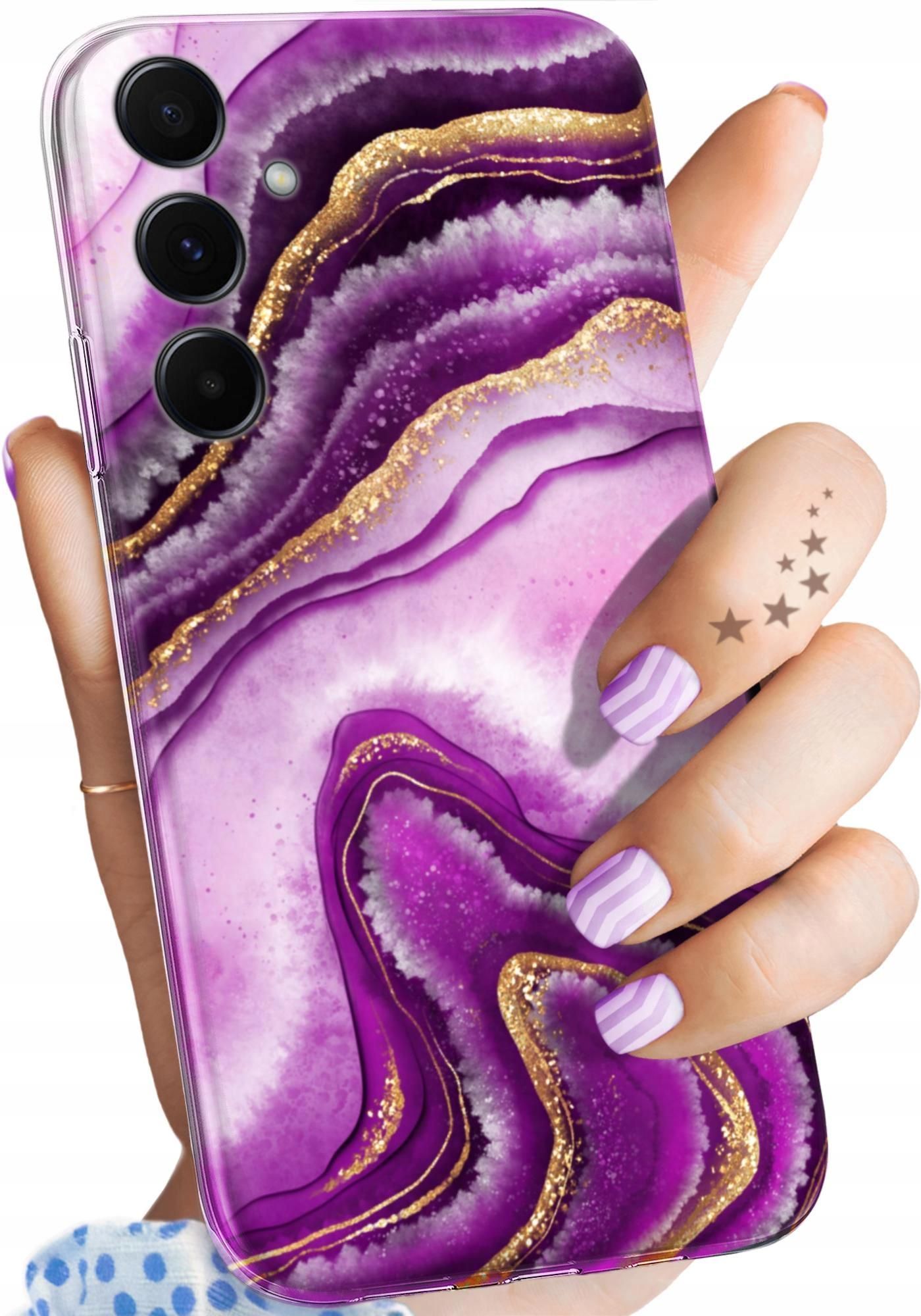 Etui Do Samsung Galaxy A55 5G Różowy Marmur Purpura Róż Marmur Case