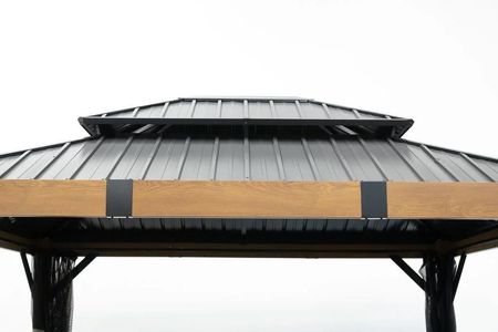 Sojag Shelterlogic Pawilon Aluminiowy Fontana 10X12 Z Moskitierą Imitującą Drewno Czarny 298X363X310cm Sj03800 - zdjęcie 2