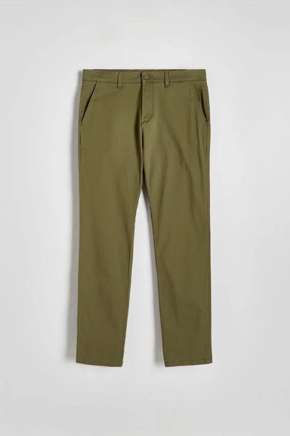 Reserved Spodnie Chino Slim Fit Oliwkowy Ceny I Opinie Ceneo Pl