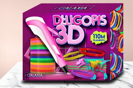 DŁUGOPIS 3D Dla Dzieci DRUKARKA WKŁADY PLA 110 METRÓW 3D PEN Zestaw Różowy - zdjęcie 3
