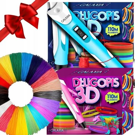 DŁUGOPIS 3D Dla Dzieci DRUKARKA WKŁADY PLA 110 METRÓW 3D PEN Zestaw Różowy - zdjęcie 2
