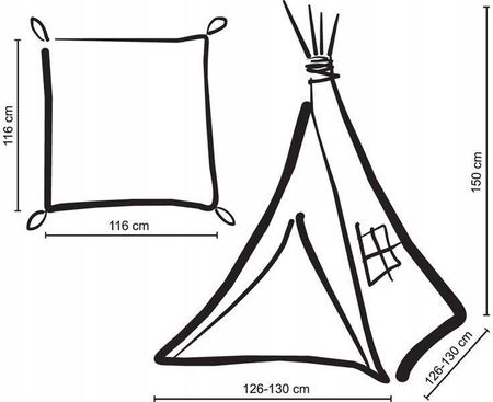 Najlepsze Dla Niemowlat Namiot Tipi Dzieci + Mata Poduszki Zawieszki Pióra Beżowy - zdjęcie 4