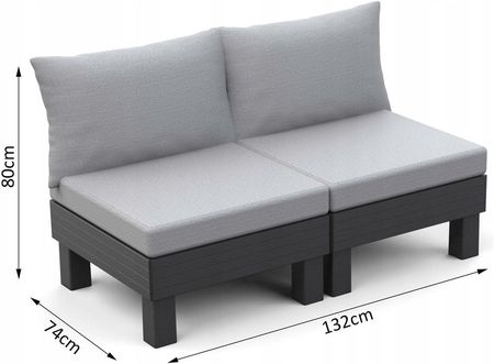 Keter Sofa Ogrodowa 2 Elements Grafitowy 257365 - zdjęcie 4
