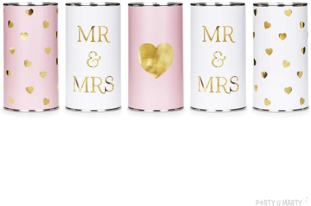 Zdjęcie Puszki Weselne Partydeco Mr&Mrs 14X7Cm 5 Sztuk Dekoracja Samochodu Pws4 - Gniew