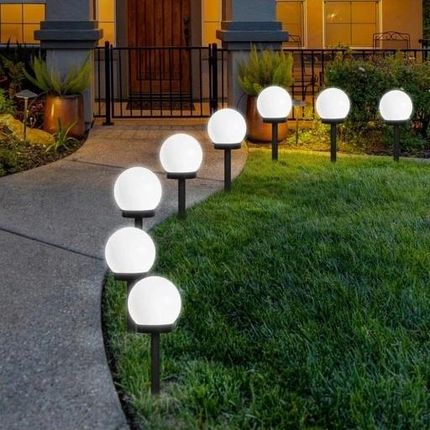 12 X Lampa Ogrodowa Led Kula Biała Solarna Lampki - zdjęcie 5