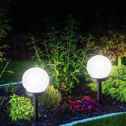 12 X Lampa Ogrodowa Led Kula Biała Solarna Lampki - zdjęcie 2