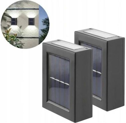 2Xlampa Solarna Led Ścienna Zewnętrzna Elewacyjna Oświetlenie Solarne Domu - zdjęcie 2