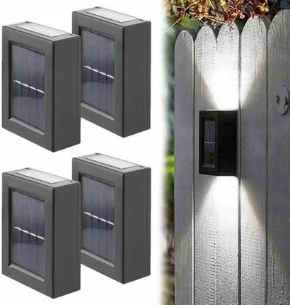 2Xlampa Solarna Led Ścienna Zewnętrzna Elewacyjna Oświetlenie Solarne Domu - zdjęcie 6