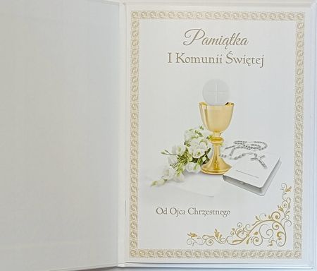 Kartki Z Kotkiem Album A5 Pamiątka Komunii Św. Od Ojca Chrzestnego - zdjęcie 4