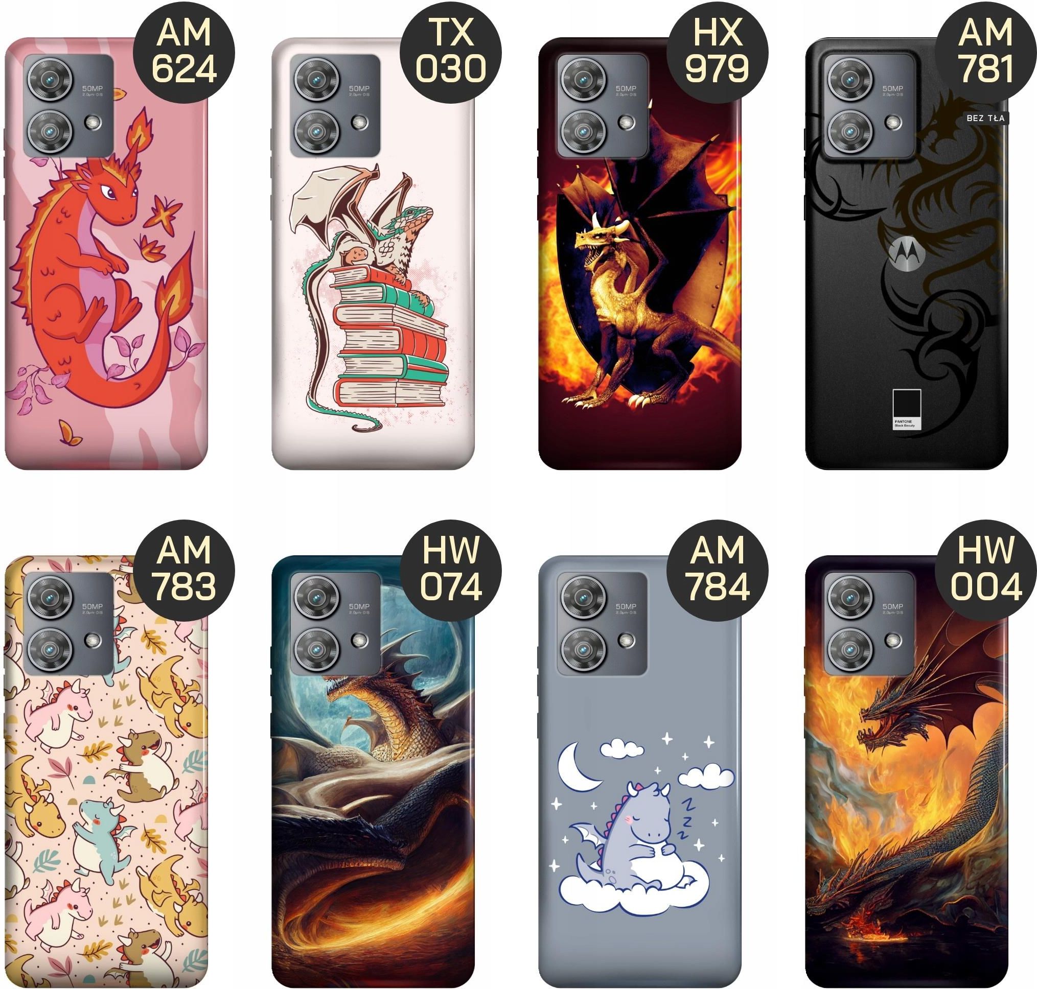 Hello Case Etui Do Motorola Moto Edge Neo Smoki Dragon Taniec Smok W