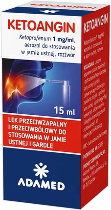 Adamed Ketoangin 1mg/ml Aerozol 15ml - zdjęcie 2