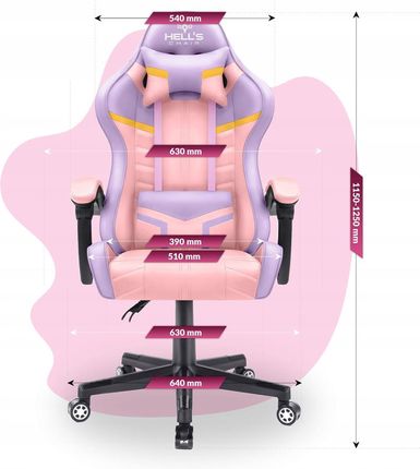 Hell's Chair HC-1004 Kids Colorful Różowo-fioletowy - zdjęcie 6