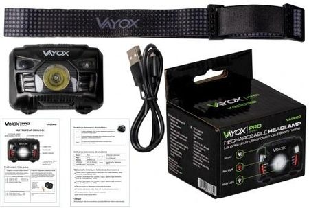 Vayox Latarka Czołowa Led Akumulatorowa Czujnik Ruchu Usb C - zdjęcie 3