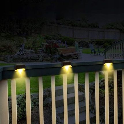 6X Lampki Solarne Ogrodowe Led Na Schody Taras Płot Oświetlenie Balkon - zdjęcie 6