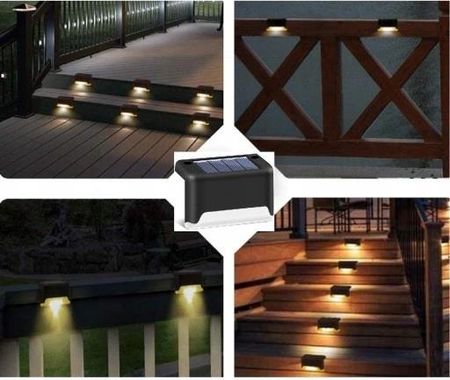 6X Lampki Solarne Ogrodowe Led Na Schody Taras Płot Oświetlenie Balkon - zdjęcie 5