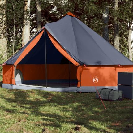 vidaXL Namiot Rodzinny Tipi 6 Os Szaro Pomarańczowy Wodoszczelny 94587 - zdjęcie 3