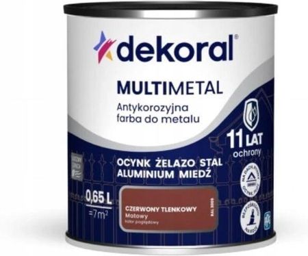 Dekoral Antykorozyjna Multimetal Czerwony Tlenkowy 0,65L - zdjęcie 3