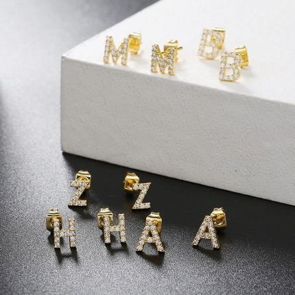 Kolczyki Ze Stali Szlachetnej Platerowane 14K Złotem Literka A 2Szt. Kst3203A - zdjęcie 2