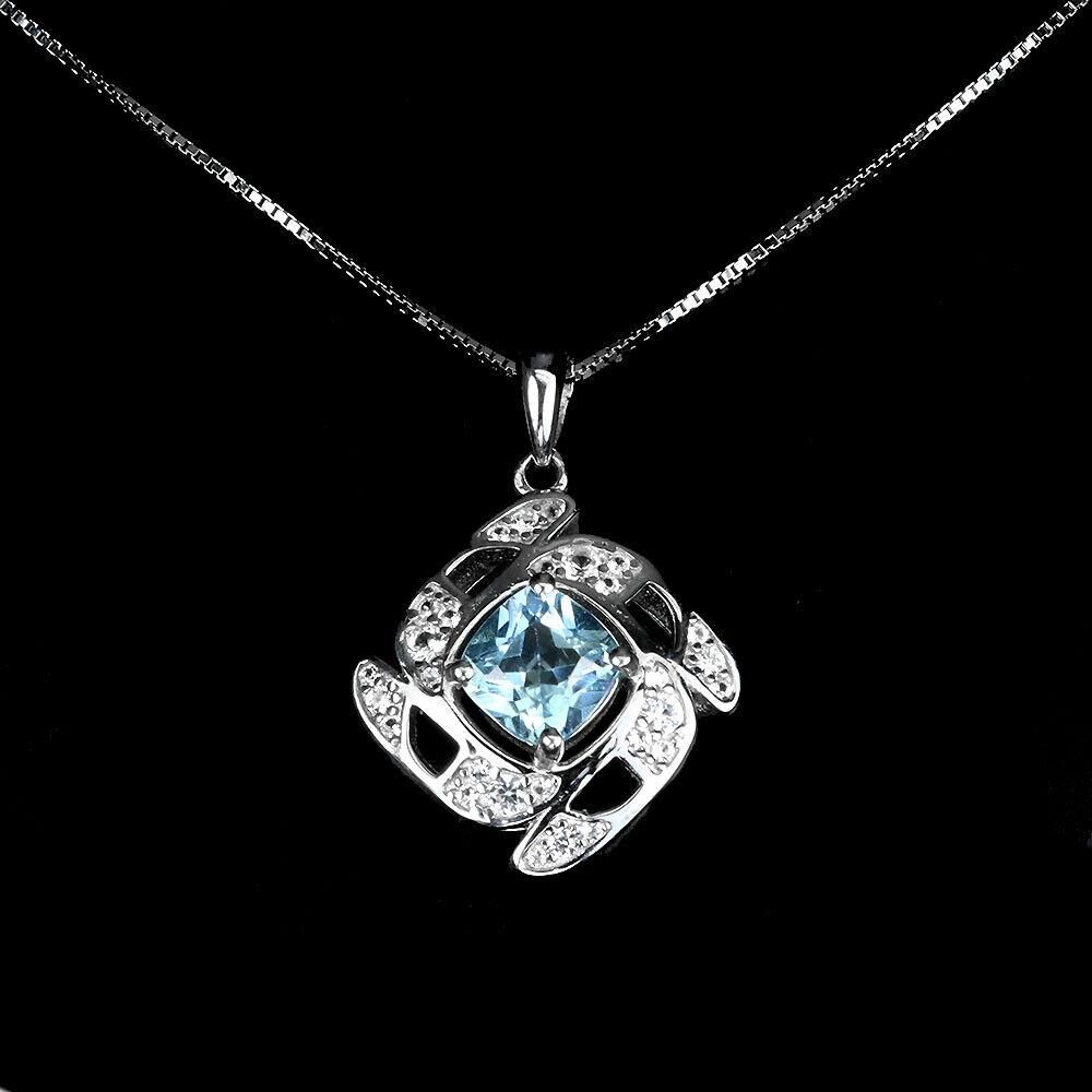 Songea Naszyjnik Delikatny Naturalny Sky Blue Topaz Bia E Topazy