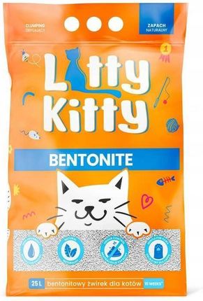 Litty Kitty Żwirek Bentonitowy Naturalny Dla Kota 25L - zdjęcie 2