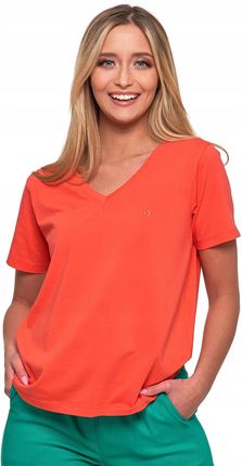 Koszulka T-shirt Damski Krótki Rękaw Bawełna Premium Dekolt V Moraj R.xl - zdjęcie 4