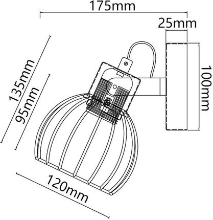 Aigostar Metalowa Lampa Ścienna Czarna Bez Źródła Światła E27 (B10305MO0) - zdjęcie 4