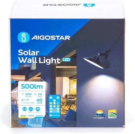 Aigostar Solarna Lampa Ścienna Led 50W 3000K/4000K/6500K (B10201L81) - zdjęcie 3