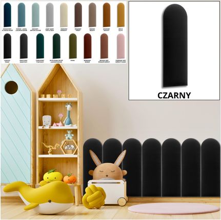 Sl24Pl Miękkie Panele Ścienne Tapicerowane Płotek Welurowy 20X60 Kolor Czarny - zdjęcie 3