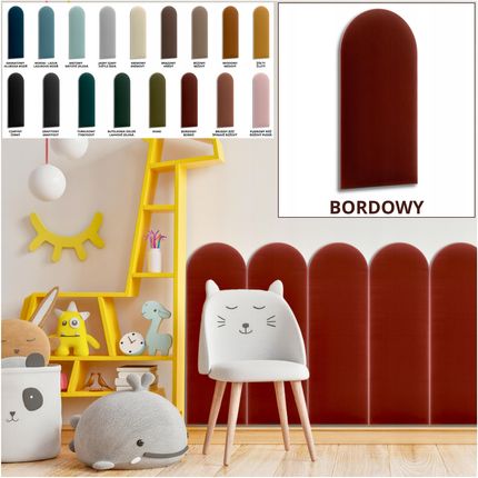 Sl24Pl Panele Ścienne Tapicerowane Płotek 30X80 Bordowy Welur Miękki Gruby - zdjęcie 3