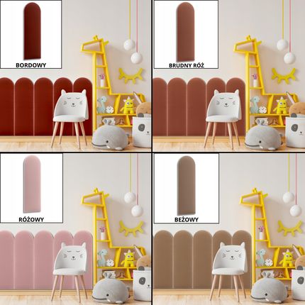 Sl24Pl Panele Na Ścianę Miękkie Płotki Tapicerowane Welur Płotek 20X80 Bordowy - zdjęcie 6