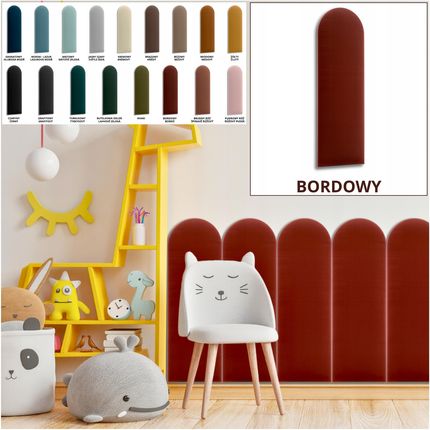 Sl24Pl Panele Na Ścianę Miękkie Płotki Tapicerowane Welur Płotek 20X80 Bordowy - zdjęcie 5