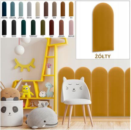 Sl24Pl Panele Ścienne Tapicerowane 30X80 Płotek Żółty Welurowy Gruby Miękki - zdjęcie 4