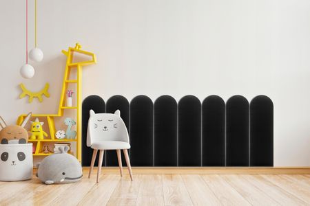 Sl24Pl Panele Ścienne Tapicerowane 30X80 Płotek Czarny Welur Gruby Miękki - zdjęcie 4