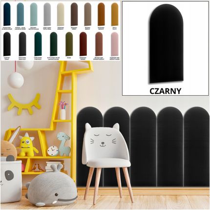 Sl24Pl Panele Ścienne Tapicerowane 30X80 Płotek Czarny Welur Gruby Miękki - zdjęcie 5
