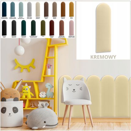 Smartlife Panele Na Ścianę Miękkie Płotki Tapicerowane Welur Płotek 20X80 Kremowy - zdjęcie 4