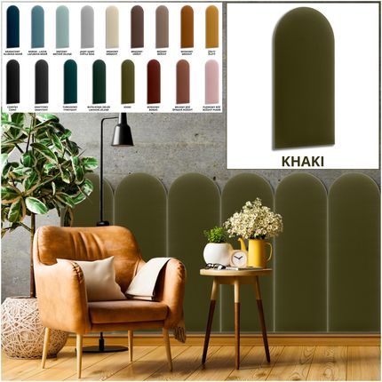 Sl24Pl Panele Ścienne Tapicerowane Płotek 30X100 Khaki Welur Miękki Gruby - zdjęcie 2