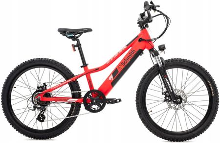 Germina Rower Dziecięcy Elektryczny 24 Cali Mtb Czerwony - zdjęcie 4