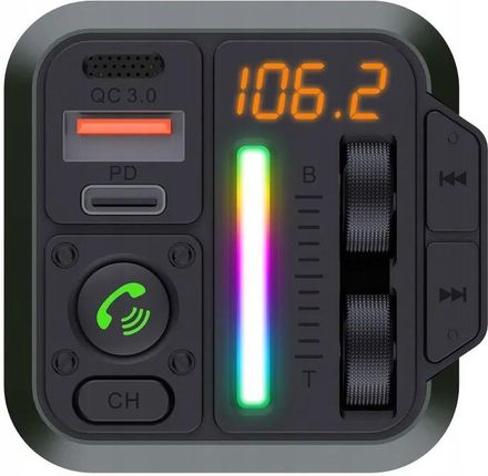 Blue Star Transmiter Fm Qc3 0 Pd 20W Autobeat Mt04B Czarny - zdjęcie 5