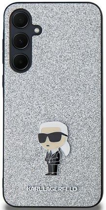 Karl Lagerfeld Etui Fixed Glitter Metal Ikonik Do Galaxy A35 5G Srebrny - zdjęcie 2