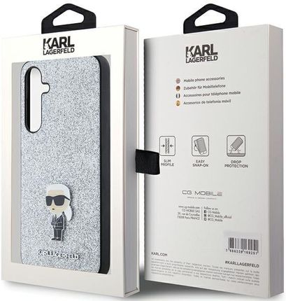 Karl Lagerfeld Etui Fixed Glitter Metal Ikonik Do Galaxy A35 5G Srebrny - zdjęcie 4