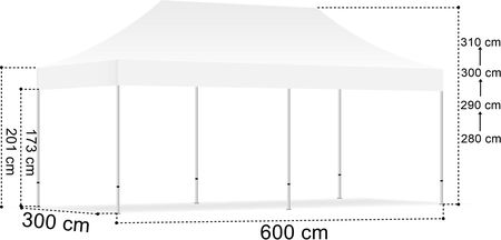 Namiot Handlowy Ekspresowy 3X6m 3 Ściany Czarny - zdjęcie 6