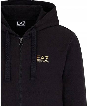 EMPORIO ARMANI EA7 męska bluza z kapturem NERO / GOLD - zdjęcie 4