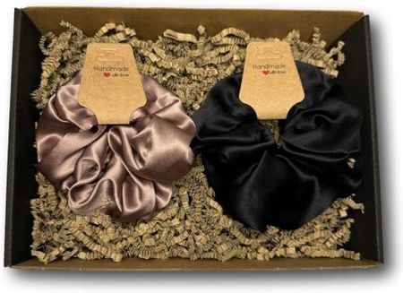 JEDWABNE GUMKI DO WŁOSÓW BOX PREZENTOWY SCRUNCHIE 2-PAK KOLORY ROZMIAR L - zdjęcie 2
