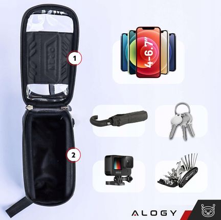 Sakwa Rowerowa Torba Saszetka 2L Na Rower Ramę Roweru Etui Na Telefon 6.7 - zdjęcie 4
