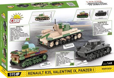 COBI Historical Collection WWII Renault R-35,Valentine Ix,Panzer I (COBI-2740) - zdjęcie 4
